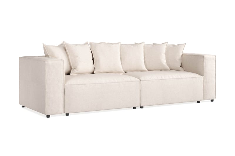 Cubo 4-personers Dyb Modulsofa i Manchester - Beige - Møbler - Sofaer - 4 personers sofa