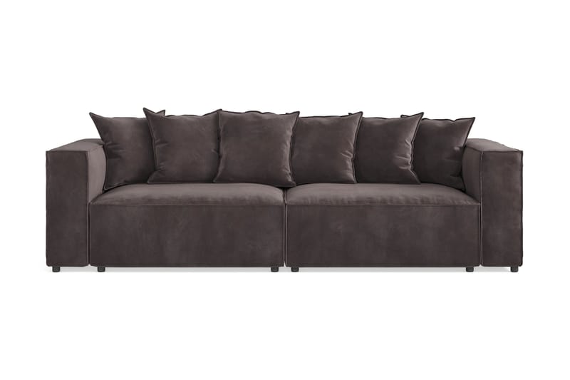 Cubo 4-Pers. Sofa - Beige/Fløjl - Lædersofaer - Velour sofaer - 3 personers sofa - 4 personers sofa - Sofaer - 2 personers sofa