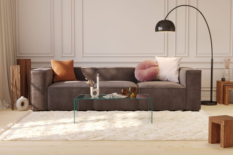 Cubo 4-Pers. Sofa - Beige/Fløjl - Møbler - Sofaer - 4 personers sofa