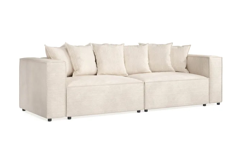 Cubo 4-personers Dyb Modulsofa i Manchester - Beige - Møbler - Sofaer - 4 personers sofa