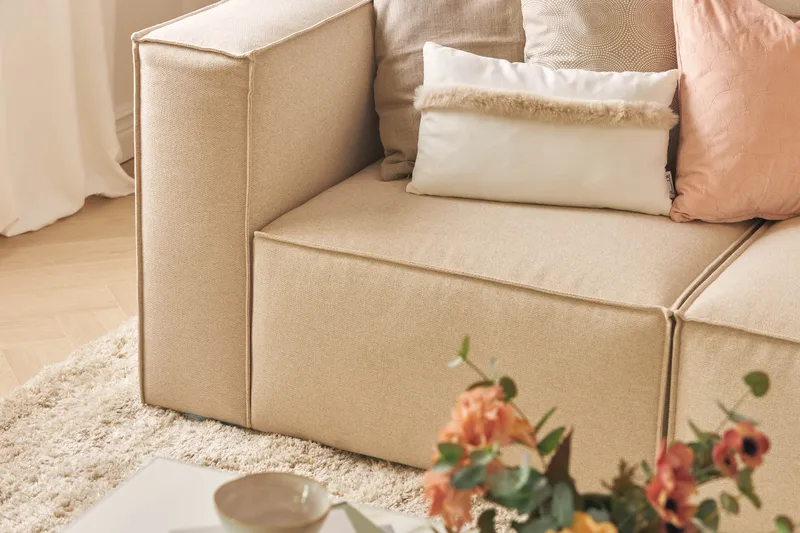 Cubo 4-personers Dyb Modulsofa i Stof - Beige - Møbler - Sofaer - 4 personers sofa