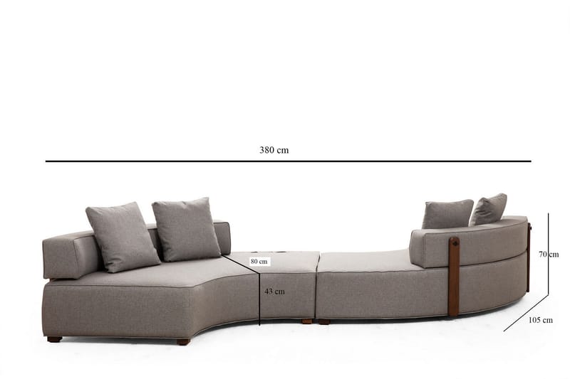 Lasalle Sofa 4-personers - Grå - Møbler - Sofaer - 4 personers sofa