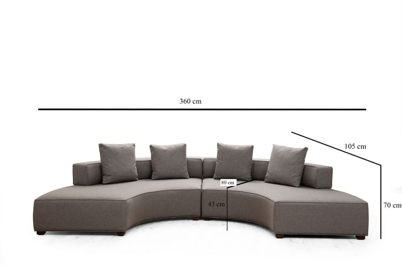 Lasalle Sofa 4-personers - Grå - Møbler - Sofaer - 4 personers sofa