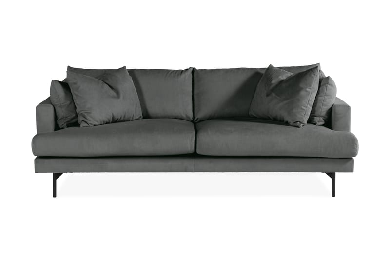 Menard 3-personers Manchestersofa - Grå - Møbler - Sofaer - 3 personers sofa