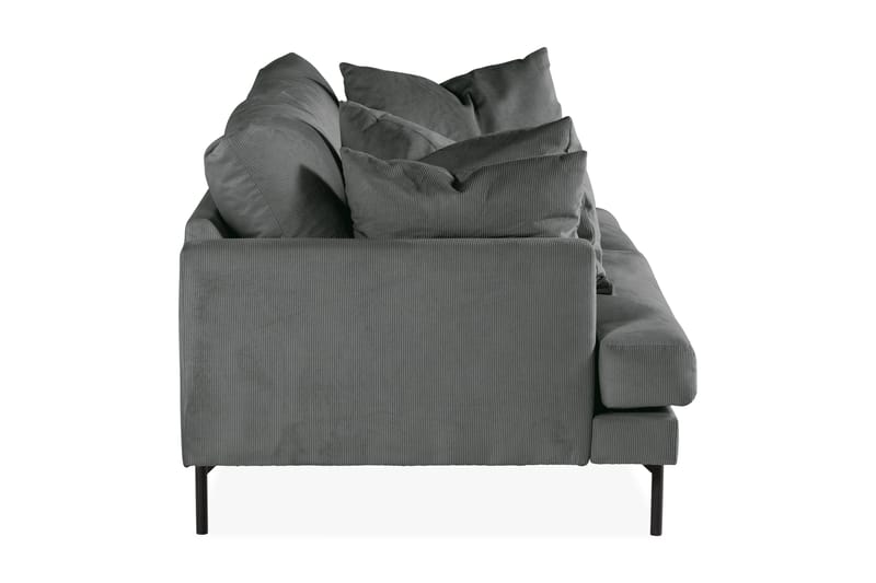 Menard 3-personers Manchestersofa - Grå - Møbler - Sofaer - 3 personers sofa