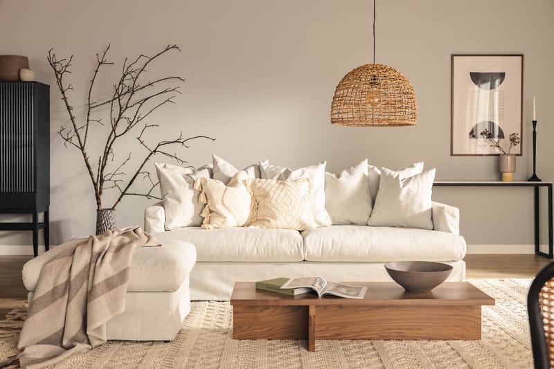 Menard 3-personers Stofsofa - Lysegrå - Møbler - Sofaer - 3 personers sofa