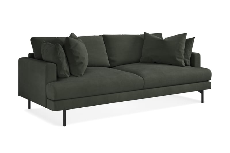 Menard 3-personers Manchestersofa - Mørkegrøn - Møbler - Sofaer - 3 personers sofa
