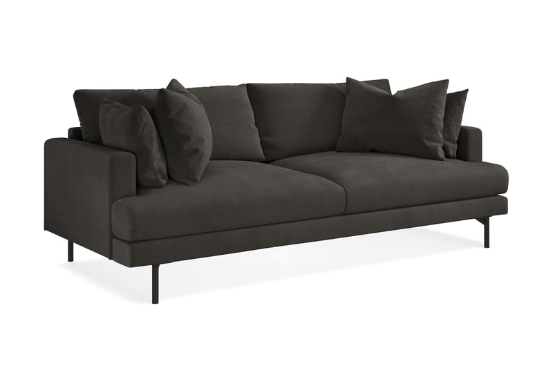 Menard 3-personers Manchestersofa - Mørkegrå - Møbler - Sofaer - 3 personers sofa