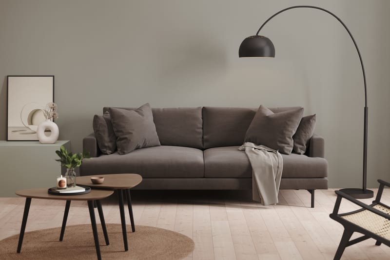 Menard 3-personers Manchestersofa - Mørkegrå - Møbler - Sofaer - 3 personers sofa