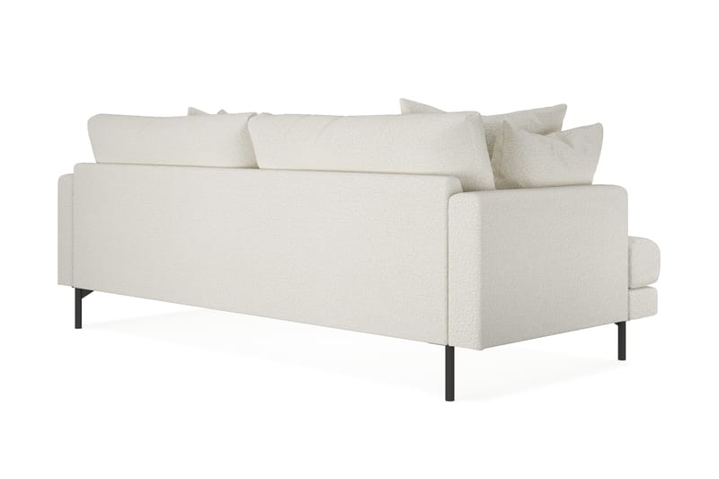 Menard 3-personers Dyb Sofa i Bouclé 225 cm bred - Hvid - Møbler - Sofaer - 3 personers sofa
