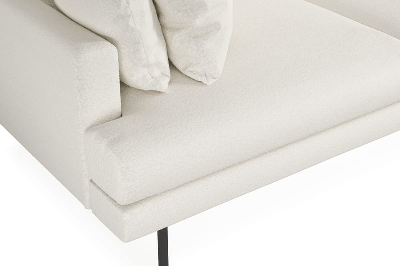 Menard 3-personers Dyb Sofa i Bouclé 225 cm bred - Hvid - Møbler - Sofaer - 3 personers sofa