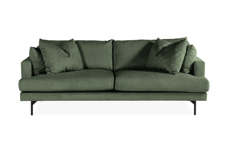 Menard 4-Pers. Sofa - Grøn/Sort - 4 personers sofa