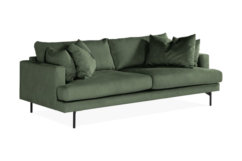 Menard 4-Pers. Sofa - Grøn/Sort - 4 personers sofa