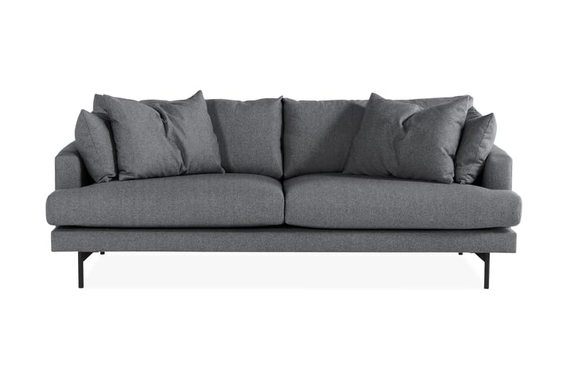 Menard 4-Pers. Sofa - Mørkegrå/Sort - 4 personers sofa