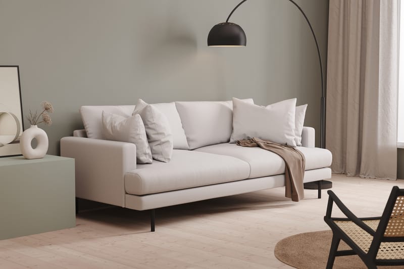 Menard 4-personers Dyb Stofsofa - Hvid - Møbler - Sofaer - 4 personers sofa