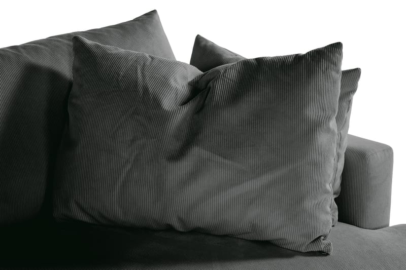 Menard 4-personers Dyb Manchestersofa - Grå - Møbler - Sofaer - 4 personers sofa