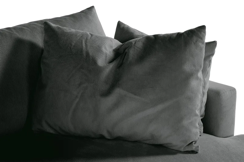 Menard 4-personers Dyb Manchestersofa - Grå - Møbler - Sofaer - 4 personers sofa