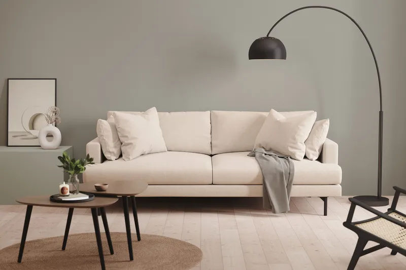 Menard 4-personers Dyb Stofsofa - Beige - Møbler - Sofaer - 4 personers sofa