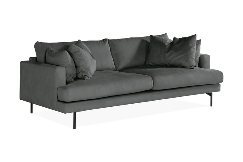 Menard 4-personers Dyb Manchestersofa - Grå - Møbler - Sofaer - 4 personers sofa