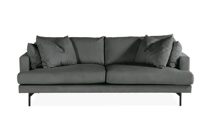 Menard 4-personers Dyb Manchestersofa - Grå - Møbler - Sofaer - 4 personers sofa