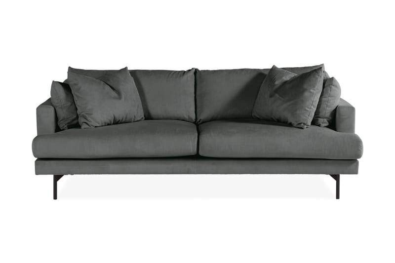 Menard 4-personers Dyb Manchestersofa - Grå - Møbler - Sofaer - 4 personers sofa