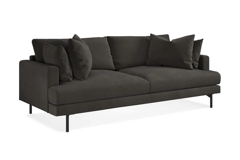 Menard 4-personers Dyb Manchestersofa - Mørkegrå - Møbler - Sofaer - 4 personers sofa