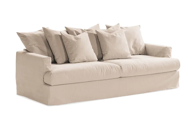 Menard 4-personers Dyb Stofsofa - Beige - Møbler - Sofaer - 4 personers sofa