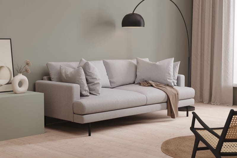 Menard 4-personers Dyb Stofsofa - Lysegrå - Møbler - Sofaer - 4 personers sofa