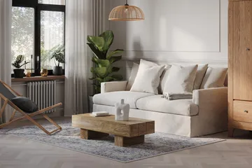 Menard 4-personers Dyb Stofsofa - Beige - Møbler - Sofaer - 4 personers sofa