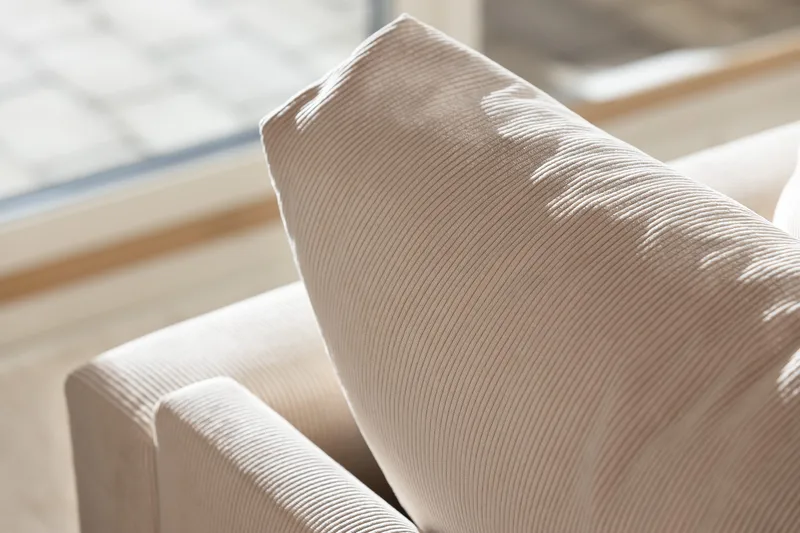 Menard 4-personers Dyb Manchestersofa - Beige - Møbler - Sofaer - 4 personers sofa