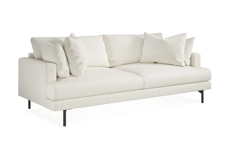 Menard 4-personers Dyb Sofa i Bouclé - Hvid - Møbler - Sofaer - 4 personers sofa