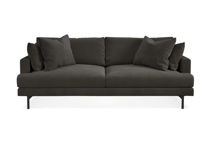 Menard 4-personers Dyb Manchestersofa - Mørkegrå - Møbler - Sofaer - 4 personers sofa