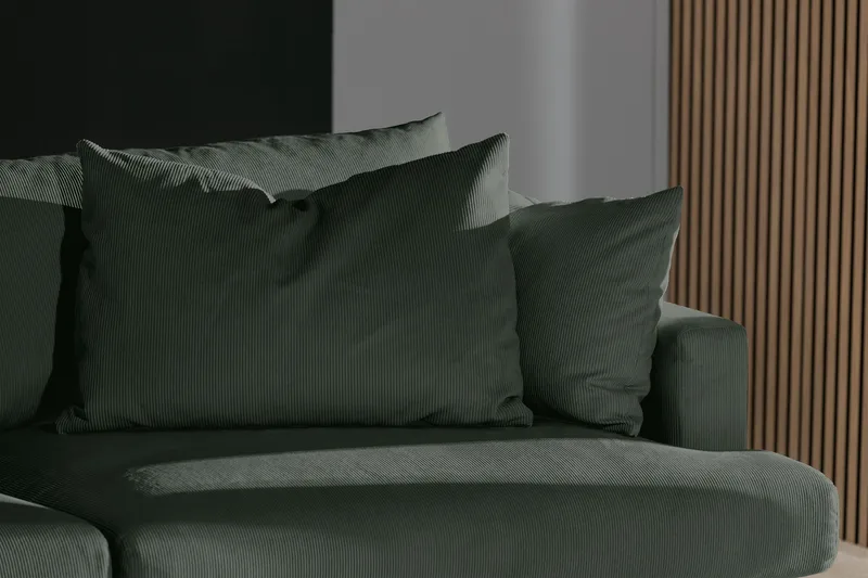 Menard 4-personers Dyb Manchestersofa - Grøn - Møbler - Sofaer - 4 personers sofa