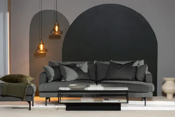 Menard 4-personers Dyb Manchestersofa - Grå - Møbler - Sofaer - 4 personers sofa