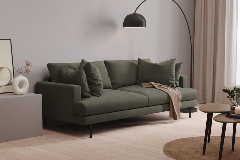 Menard 4-personers Dyb Manchestersofa - Mørkegrøn - Møbler - Sofaer - 4 personers sofa