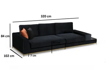 Mezonzo 4-Pers. Sofa - Sort - Møbler - Sofaer - 4 personers sofa