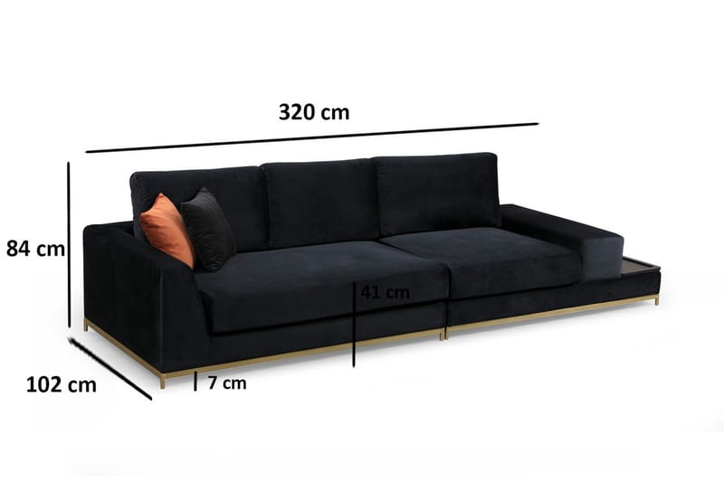 Mezonzo 4-Pers. Sofa - Sort - Møbler - Sofaer - 4 personers sofa