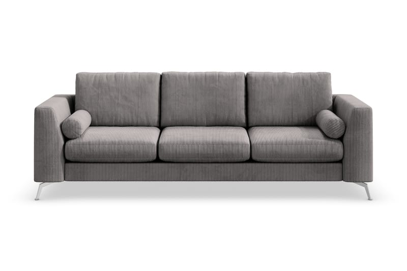 Ocean Lyx 4-personers Sofa - Mørkegrå/Krom - 4 personers sofa