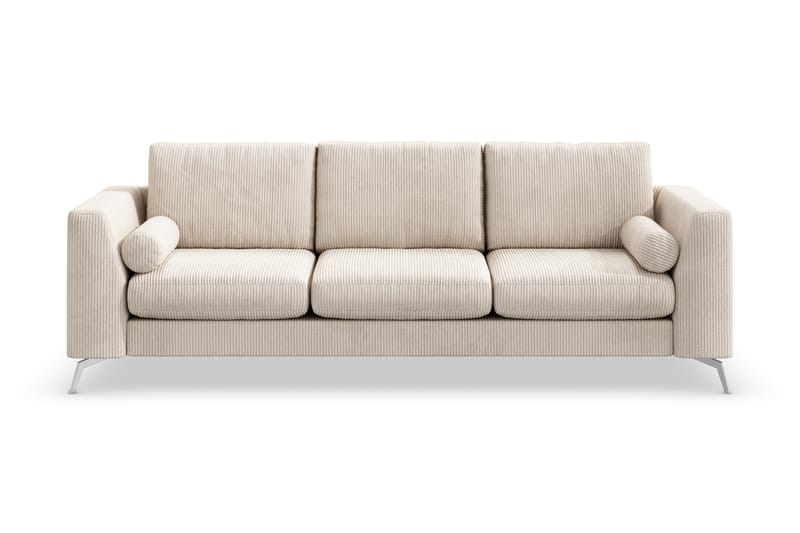 Ocean Lyx 4-personers Sofa - Beige/Krom - 4 personers sofa