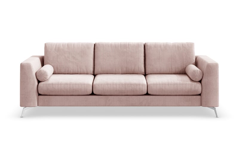 Ocean Lyx 4-personers Sofa - Lyserød/Krom - 4 personers sofa