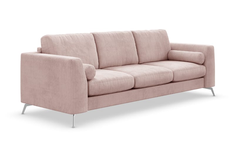 Ocean Lyx 4-personers Sofa - Lyserød/Krom - 4 personers sofa