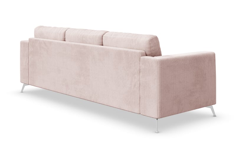 Ocean Lyx 4-personers Sofa - Lyserød/Krom - 4 personers sofa