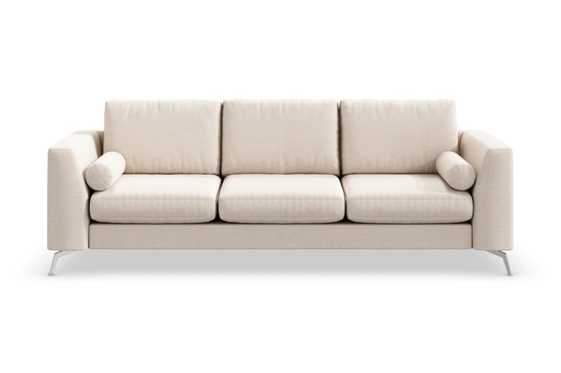 Ocean Lyx 4-personers Sofa - Beige/Krom - 4 personers sofa