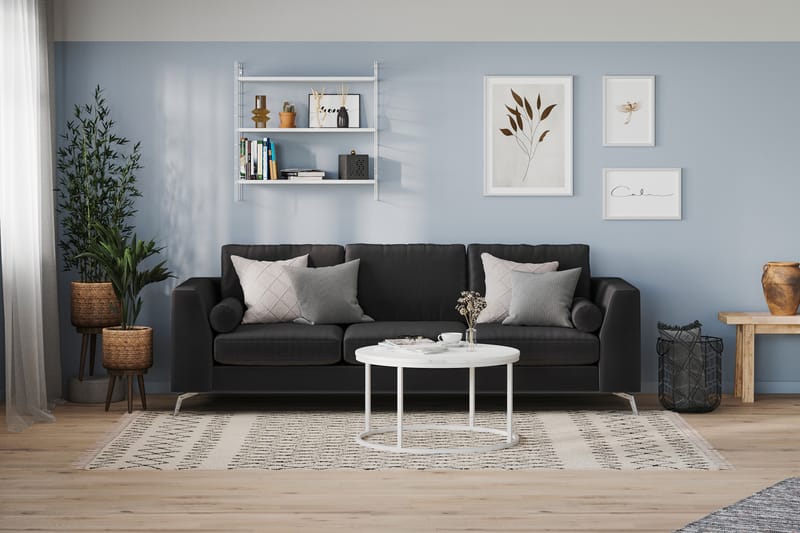Ocean Lyx 4-personers Stofsofa - Sort - Møbler - Sofaer - 4 personers sofa