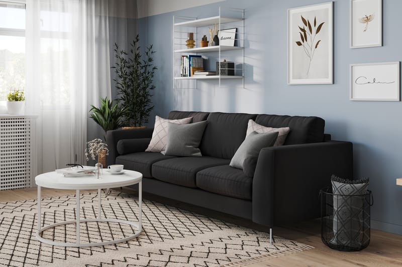Ocean Lyx 4-personers Stofsofa - Sort - Møbler - Sofaer - 4 personers sofa