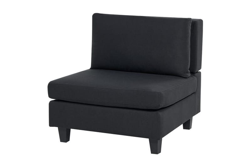 4-sits Hörnsoffa Beliani Unstad Beige/svart, Högervänd, Polyester Black - Møbler - Sofaer - Modulsofaer - Komplet modulsofa