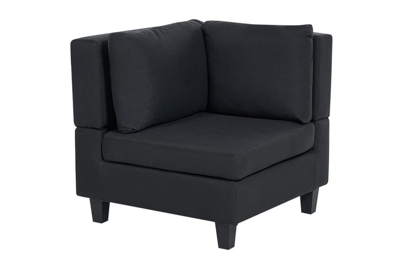 4-sits Hörnsoffa Beliani Unstad Beige/svart, Högervänd, Polyester Black - Møbler - Sofaer - Modulsofaer - Komplet modulsofa