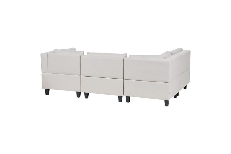 4-sits Hörnsoffa med fotpall Beliani Unstad Beige/svart Beige, Black - Møbler - Sofaer - Modulsofaer - Komplet modulsofa