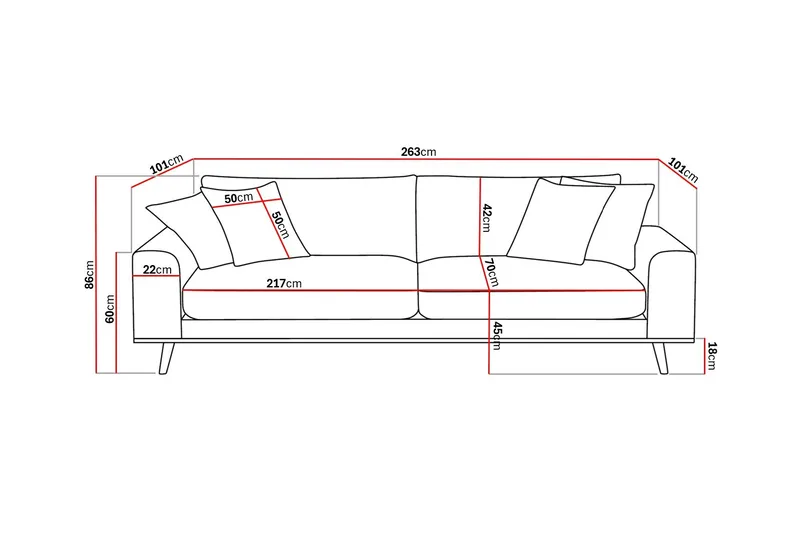 4-sits Soffa Scandinavian Choice Silencio 34 - Møbler - Sofaer - 4 personers sofa