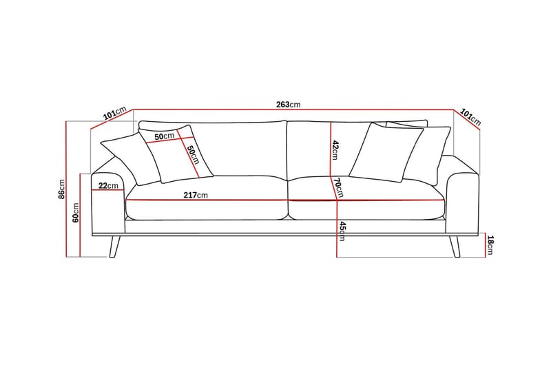 4-sits Soffa Scandinavian Choice Silencio 72 - Møbler - Sofaer - 4 personers sofa